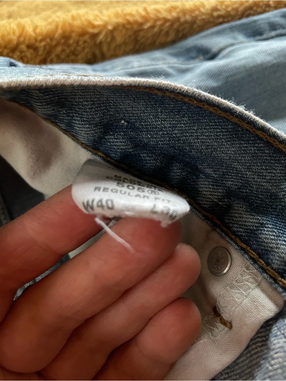 Levi's 505 Relaxed Distressed Denim Jeans - Blue - Picture 6 of 6
